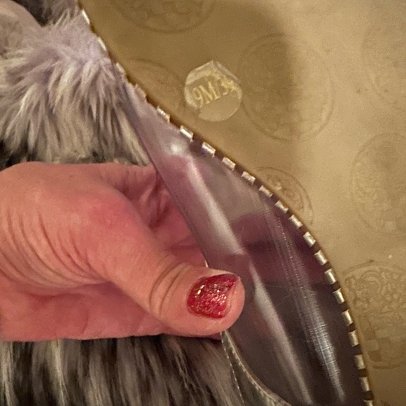 Vince Camuto metallic silver leather sandals great condition size 9 - Picture 5 of 9